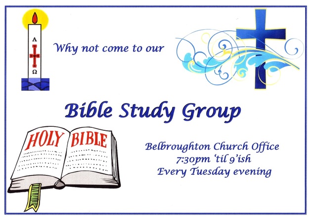 Churchill church; Bible Study Group poster